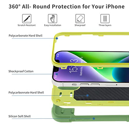MARKILL Compatible with iPhone 14 Plus Case 6.7 Inch with 360 Degree Rotate Ring Stand, Military Grade Drop Protection Full Body Rugged Heavy Duty Protective Cover for iPhone 14 Plus Avocado - color: Avocado, size: iPhone 14 Plus 6.7"