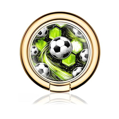 Cell Phone Ring Holder, Cute Metal Phone Grip Stand Finger Ring Kickstand, Flexible 360°Rotation Phone Tablet Case Accessories Compatible with Most Phones Green Neon Soccer - color: Green Neon Soccer