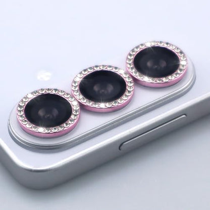 for Samsung Galaxy S26 / S26 Plus Camera Lens Protector, Bling Diamond Metal Ring Tempered Glass Lens Cover, Sparkly Rhinestone Accessories (Pink) - color: Pink