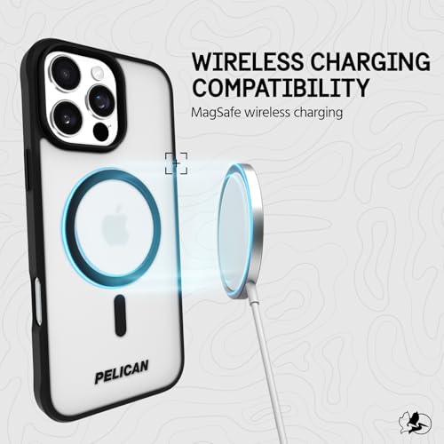 Pelican Ranger iPhone 16 Pro Max Case - MagSafe Phone Case - Frosted Clear | Rugged Magnetic Phone Case w/12ft Military-Grade Drop Protection - Anti-Scratch, Heavy Duty Phone Cover for iPhone 16 Pro Max - color: Frosted Clear