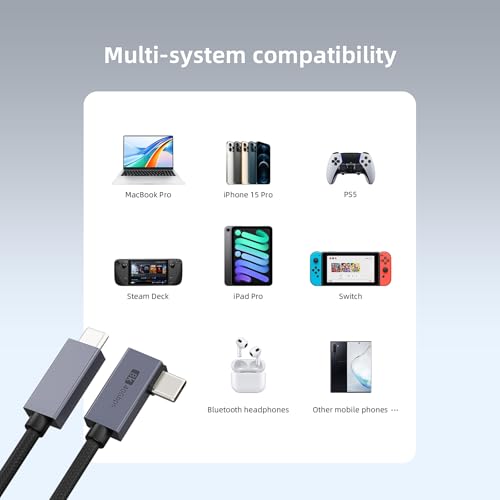 USB4 240W Right Angle USB C Cable 3.3ft (1-Pack) - 40Gbps USB-C to USB-C with Pouch, Thunderbolt 4/3 & PD Charging for MacBook Pro, iPhone 17, Gaming Monitor (Black) - color: 1-Pack,3.3FT