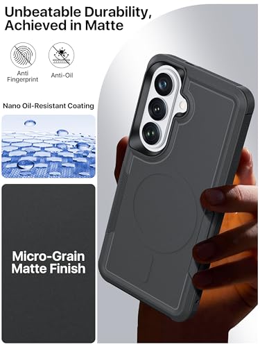 for Samsung Galaxy S26 Case Rugged Dual-Layer Shockproof Black | Fit for Magsafe, Heavy Duty Military-Grade Protection, Matte Finish Scratch Resistant Anti-Fingerprint, S 26 Phone Case - color: Black