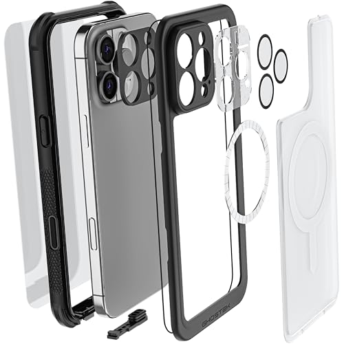 Ghostek Nautical Waterproof Apple iPhone 16 Pro Max Case with Holster Belt Clip - Screen and Camera Protector, MagSafe Compatible, Rugged Heavy Duty Cover (6.9 Inch, Clear) - color: Clear, size: iPhone 16 Pro Max