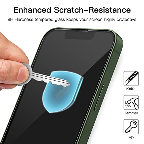 JETech Full-Coverage Screen Protector for iPhone 13 mini, 3-Pack | Black Edge Tempered Glass, Easy Installation Tool, HD Clear, Case-Friendly - size: iPhone 13 mini