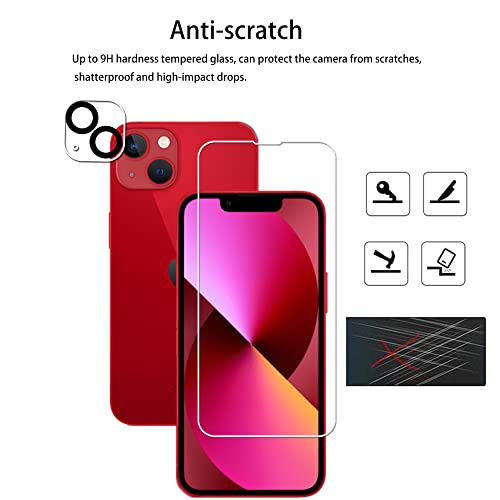 Easy Alignment Frame Designed For iPhone 13 mini Tempered Glass Screen Protector 2-Pack Camera Lens Protector Film 2-Pack