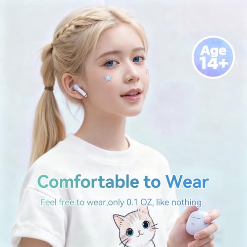 True Wireless Earbuds White Bluetooth 5.3 with Microphone for Working Out Noise Canceling Blue Tooth Ear Buds Deep Bass TWS Wireless Earphones with Charging Case in Ear Headphone for iPhone Android - color: White