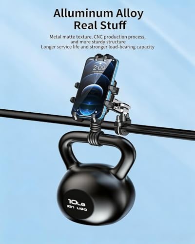 Motorcycle Phone Mount Holder - [Dual Dampener] [Anti Shake] Motorcycle Cell Phone Mounts,Adjustable Bike Phone Holder, Fit for iPhone Samsung LG Google All 4.7-7.2" Phones,Black