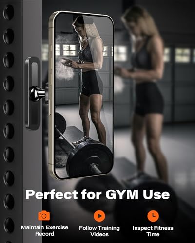 APPS2Car Gym Magnetic Phone Holder, Aluminum Alloy Base & Ball Joint, Black
