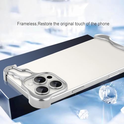 Frameless Phone Case Crafted for iPhone 16 Pro Silver - color: Aluminum Silver, size: iPhone 16 Pro