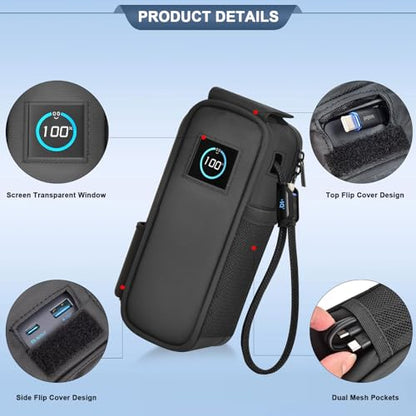 Customized Case for Anker 25000mAh 165W A1695, Flip-Top Dual Window | Flip-top Lid for Anker 25000mAh A1695; Charge Without Removing Power Bank; Direct Cable Port Access,Carabiner Clip,Bag Only - style: For Anker 25000