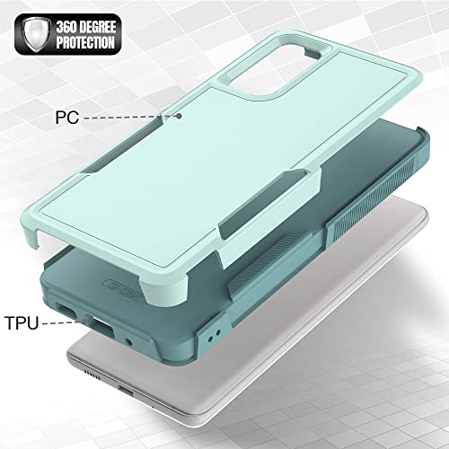for Samsung Galaxy S20 FE 5G Case: Dual Layer Protective Heavy Duty Cell Phone Cover Shockproof Rugged with Screen Protector - Military Protection Bumper Tough - Samsung Galaxy S20 FE 5G, Mint Green - color: Mint Green (PC) + Mint Green (TPU)