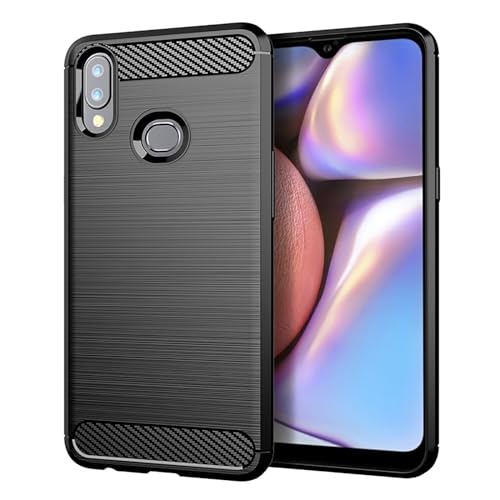 Case for Samsung A10S Galaxy A10S Carbon Fiber Phone Case Soft TPU Anti-Slip Durable Lightweight Protective Phone Cover for Samsung Galaxy A10S,Black - color: Black Striped, size: For Samsung Galaxy A10s
