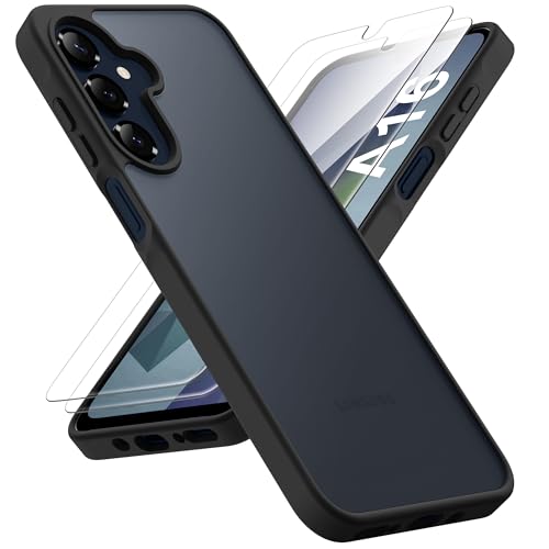 ORETECH for Samsung Galaxy A16 Phone Case, Samsung Galaxy A16 5G Case with 2 Pack HD Screen Protector, Translucent Matte Back Military Grade Shockproof Anti-Fingerprint Protective Cover - Black - color: Translucent Back - Black, size: Samsung Galaxy A16