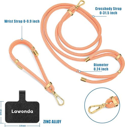 2 Pads Phone Lanyard Adjustable Crossbody Cell Phone Neck Strap - color: Mix Black&gray
