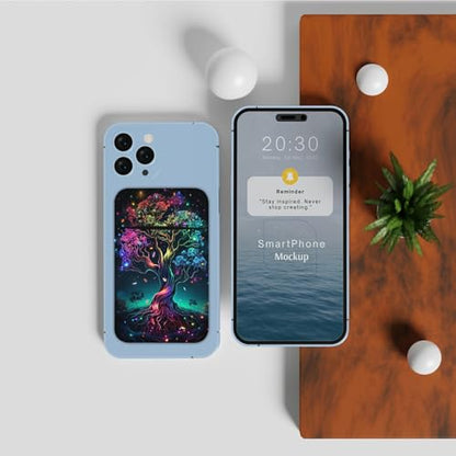 Phone Credit Card Holder Stick on, Phone Case Wallet, Cell Phone Pocket Self Adhesive Stretchy Lycra Stick on Wallet ID Credit Card Case Pouch Sleeve for All Smartphones, Colorful Tree - color: Phone Case Wallet-617