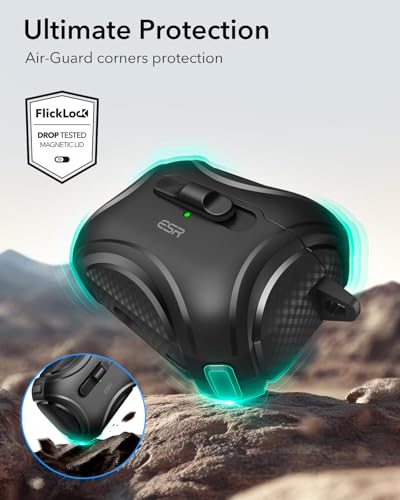 ESR for AirPods Pro 2 Case, Compatible with MagSafe, Cyber Series, Black - color: Black, size: AirPods Pro 2&1 Case