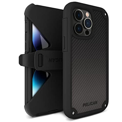 Pelican Shield Series - iPhone 13 Pro Max Case/iPhone 12 Pro Max Case [21ft Military Grade Drop Protection] [Wireless Charging Compatible] Protective Cover with Belt Clip Holster Kickstand - Black - color: Shield Black