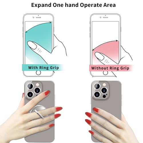 TACOMEGE Clear Cell Phone Ring Grip Holder Kickstand, 2 Count