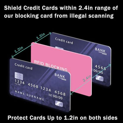 RFID Blocking Card - 5 Pack, Contactless NFC Credit Card ID Protection Safe Bank Card Passport Entire Wallet Purse Shield Protector Blocker Guard (Pack of 5, Pink) - color: Pink/5 cards