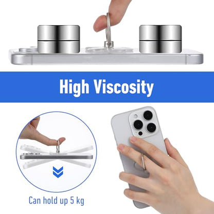 4Pcs Heart Flower Clear Phone Grip, Ymapinc Transparent Phone Ring Holder Grip, Clear Finger Kickstand Cell 360 Degree Rotation Holder for Hand for Tablet Case Accessories