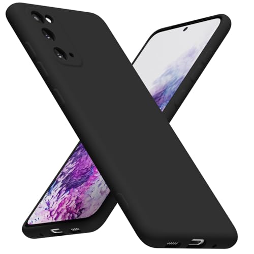 LoeoeL for Samsung Galaxy S20 Phone Case Silicone, Minimalist Ultra Thin Slim Soft Rubber Gel Solid Color Matte TPU Cute Case for Women Men, Girly Plain Aesthetic Design & Camera Cover, Black - color: Black, size: S20