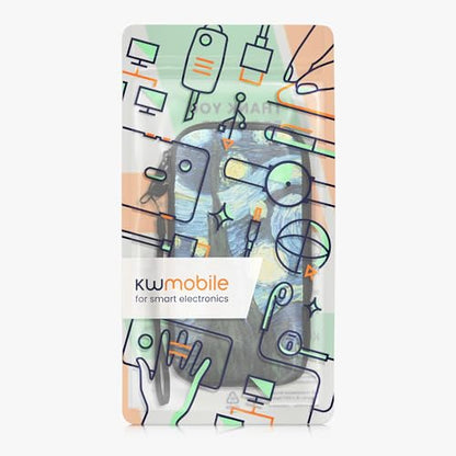 kwmobile Neoprene Sleeve for Smartphone Size XXL - 7" - Shock Absorbing Pouch Case - Protective Phone Bag - Starry Night Blue/Yellow - style: Starry Night 04-06
