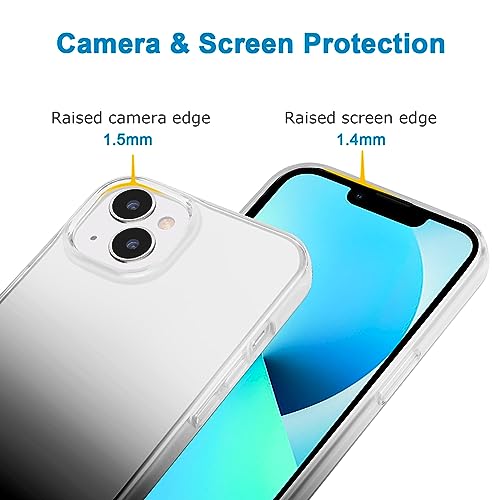 JJGoo Compatible with iPhone 13 Case Clear Soft Transparent Shockproof Protective Slim Thin Bumper Phone Cover, Gradient Black - color: Gradient Black