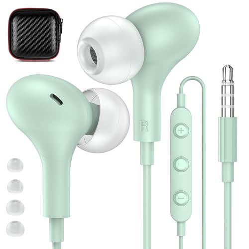 APETOO Wired Earbuds in-Ear Headphones 3.5mm Jack for Laptop/School Mint - color: Green
