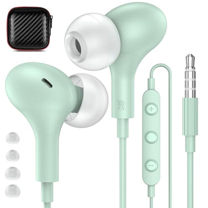APETOO Wired Earbuds in-Ear Headphones 3.5mm Jack for Laptop/School Mint - color: Green