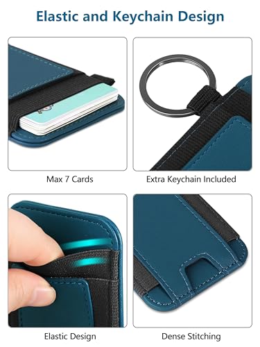 for Magsafe Wallet, Strongest Magnetic Wallet for iPhone 17/16/15/14/13/12 Series, for Magsafe Card Holder with 2 Card Slots, RFID Blocking, Slim, Vegan Leather, Hold 7 Cards, Blue | Magnetic Wallet for iPhone 17/16/15/14/13/12 Series, for Magsafe Card Ho