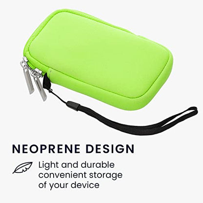 kwmobile Neoprene Phone Pouch Size XS - 3,5/4" - Universal Cell Sleeve Mobile Bag with Zipper, Wrist Strap - Neon Green - color: neon green, size: XS - 3.5/4"