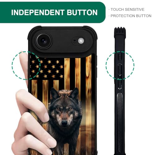 case for iPhone 17 Pro,Compatible with Magsafe,All-Round Protection Shockproof Anti-Scratches TPU Case Cover-Fishing American Flag - color: Fishing American flag, size: IPhone 17 Pro