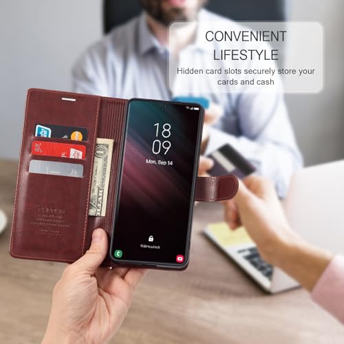 FLIPALM Wallet Case for Samsung Galaxy S26 Ultra 6.9", Brown | Card Holder, RFID Blocking, PU Leather Folio Flip, Kickstand, Protective Shockproof Cover - color: Brown, size: Samsung Galaxy S26 Ultra