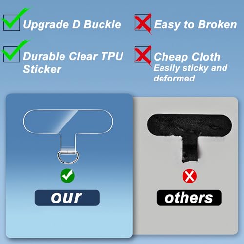 12-Piece Universal Phone Lanyard Patch - No Adhesive, Cell Phone Strap Replacement Part - color: Golden