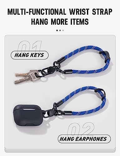 Phone Wrist Strap 1,Tether Tab 2,Phone Wristlet,Lanyard Wrist Strap,Key Holder,KeyChain,KeyRing×2(Blackshadow) - color: Blackshadow