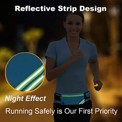 AIKENDO Slim Running Belt Fanny Pack Waist Bag Running Phone Holder - color: Blue