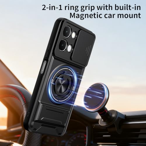 Compatible with Vivo Y31d 4G Case Cover,Compatible with Vivo iQOO Z11x (India) I2507 / T5x 5G V2545 / Y51 Pro 5G with Slide Camera Cover Phone Stand Protective Case Black - color: Black, size: Compatible with Vivo Y31d 4G
