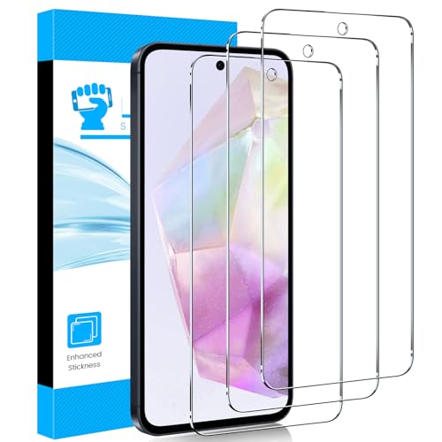 LYWHL 3 Pack for Samsung Galaxy A35 / A55 5G Screen Protector, Tempered Glass HD Clear 9H Hardness Protective Film for Galaxy A35 5G 6.6 Inch, Anti-Scratch No Bubble Case Friendly - Transparent