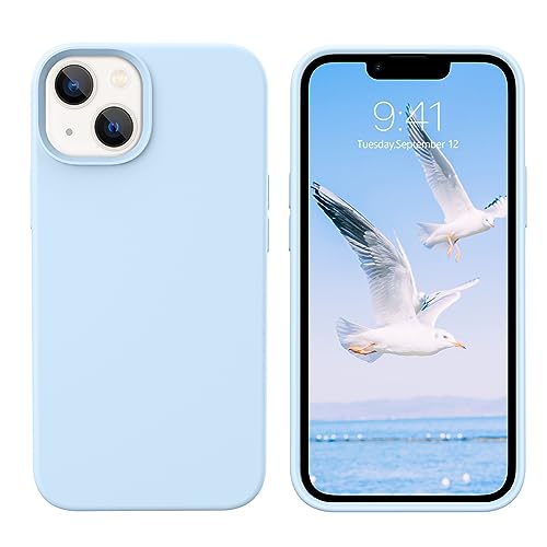 GUAGUA for iPhone 13 Mini Case, iPhone 13 Mini Silicone Case, Soft Gel Rubber Slim Lightweight Microfiber Lining Cushion Texture Shockproof Protective Phone Case for iPhone 13 Mini 5.4'', Light Blue - color: Light Blue, size: iPhone 13 Mini