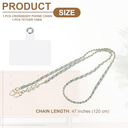 uxcell Phone Lanyard, Crossbody Cellphone Chain with Tether Tabs - color: Light Blue