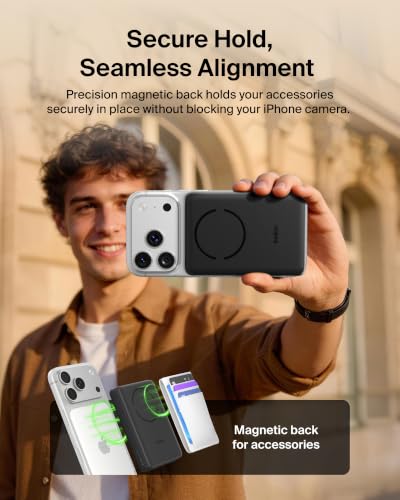 Belkin 10000mAh Qi2 15W Slim Magnetic Power Bank with USB C Cable - color: Black