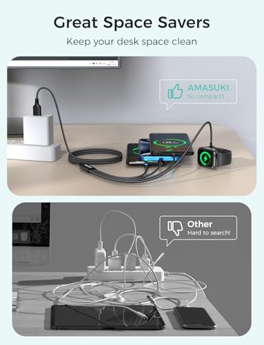 2Pack Multi Charging Cable for Apple Watch Charger 4 in 1 Travel Essentials RV Camping Essentials USB C/L/Micro Compatible with iWatch Series 11-1/iPhone 17/16/15/Android Airplane Gadgets-4FT/Black - color: Black, size: 4FT+4FT