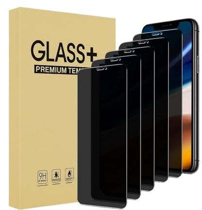5 Pack Privacy Screen Protector for iPhone 11 Pro Max, XS Max Tempered Glass Film, Anti-Spy, Full Coverage, Case Friendly