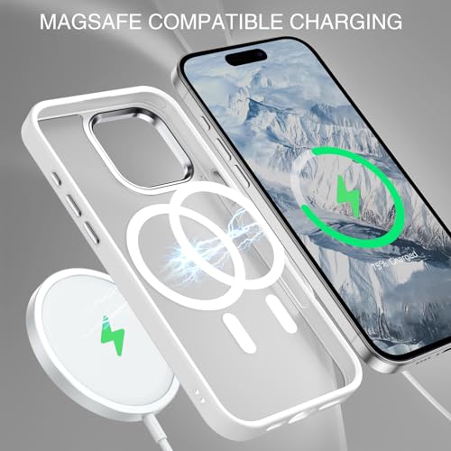 BENTOBEN Magnetic for iPhone 16 Pro Max Case,(Compatible with MagSafe) (Military Grade Drop Protection) Slim Translucent Matte Shockproof with Anti-Fingerprint Phone Case 6.9",White - color: White