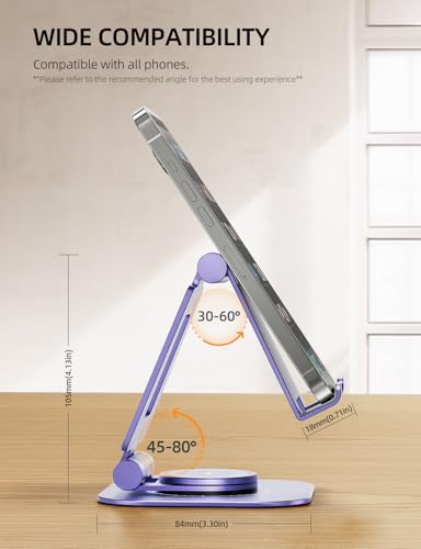 Nulaxy 360° Rotating Multi-Angle Adjustable Phone Stand, Purple - color: Purple