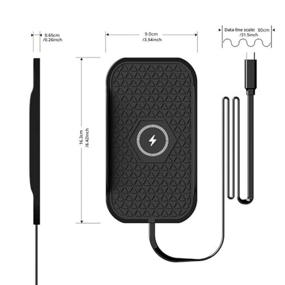 Wireless Car Charger Silicone Pad, for iPhone12/11 Pro/XS/XR/8/8Plus,15W Fast Car Wireless Charging Non-Slip Mat, for Samsung S21/S22/S23/S24/S25/Androids,80cm Cable, Black