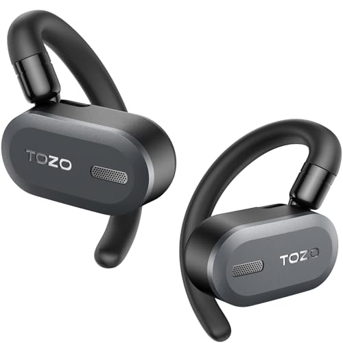 TOZO O2 Open Ear Wireless Earbuds,Multi-Angle Adjust 42H Bluetooth 5.3 - color: Dark Black