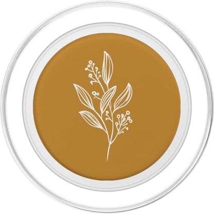 Delicate Boho Botanical Leaves Motif Mustard Yellow PopSockets PopGrip for MagSafe - style: Magnetic PopGrip