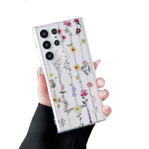 ZTOFERA Floral Case for Samsung Galaxy S22 Ultra 5G,Cute Flower Pattern Case for Girls Women,Flexible Silicone Protective Slim Shockproof Bumper Phone Cover for Galaxy S22 Ultra,Clear - color: Clear, size: for Samsung Galaxy S22 Ultra 5G