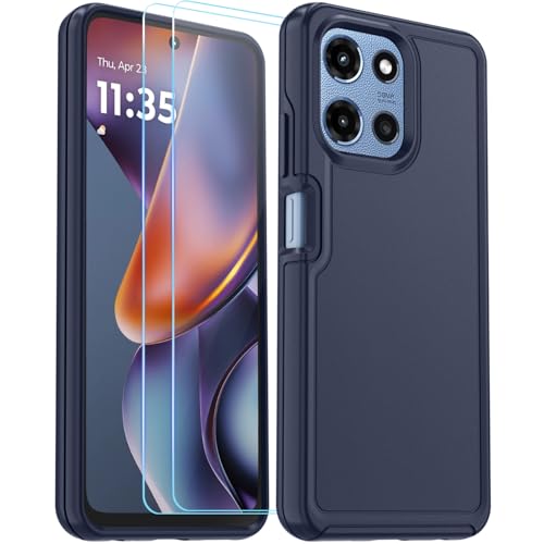 for Motorola Moto G 5G 2025/2026 Case with HD Screen Protector, Moto G Play 2026 Heavy Duty Shockproof Military Grade Full Body Protection Phone Cover (Dk Blue) - color: Dk Blue